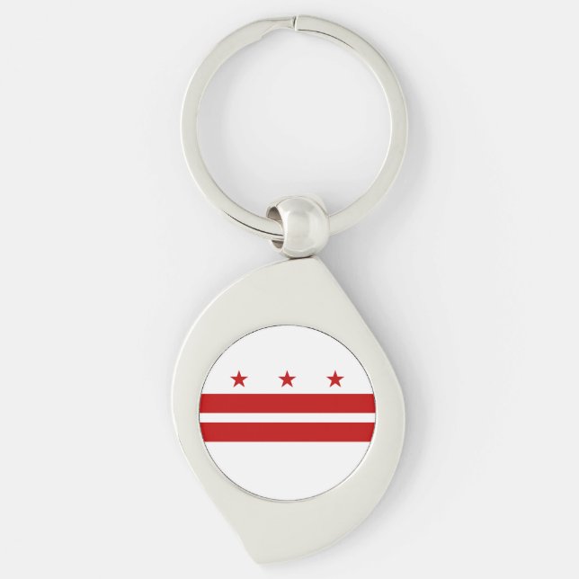 Washington DC State Flag Key Ring (Front)