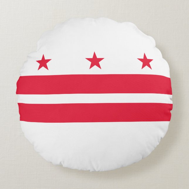 Washington DC State Flag Round Cushion (Front)