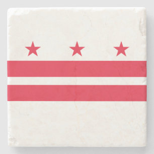 Washington DC State Flag Stone Coaster