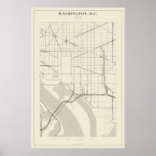 Washington DC Street Map Poster