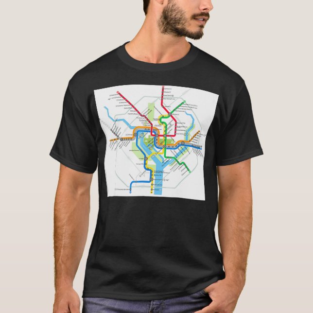 Washington DC subway map  USA  T-Shirt (Front)