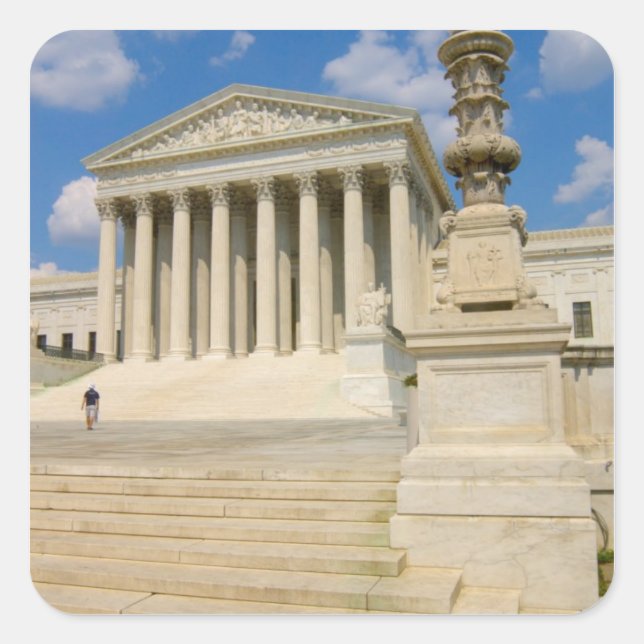 Washington, DC, Supreme Court Building Square Sticker (Front)