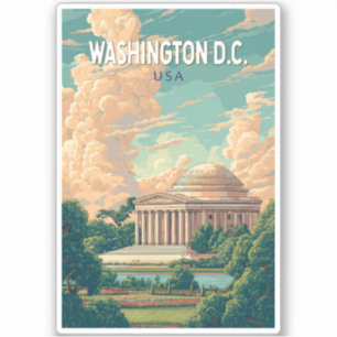 Washington DC Thomas Jefferson Memorial Travel Art