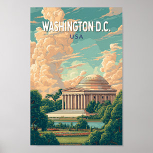Washington DC Thomas Jefferson Memorial Travel Art Poster