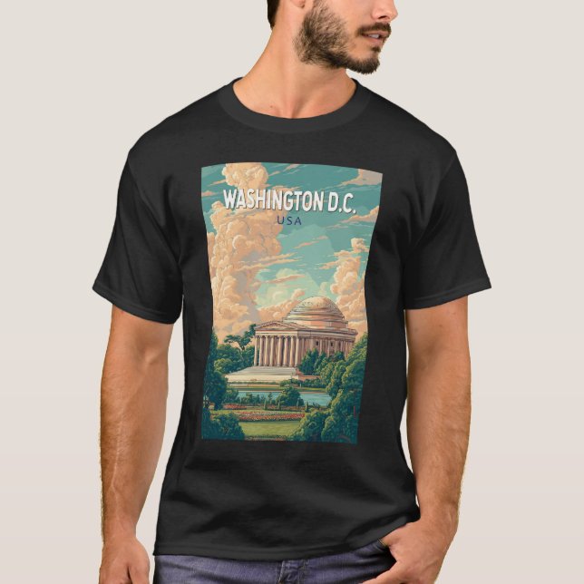 Washington DC Thomas Jefferson Memorial Travel Art T-Shirt (Front)