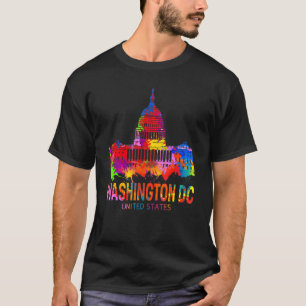 Washington Dc Tie Dye Wn  American  Graphic T-Shirt