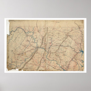 Washington DC Topographic Civil War 1861 Poster