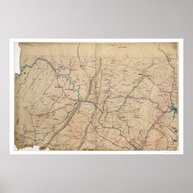 Washington DC Topographic Civil War 1861 Poster (Front)