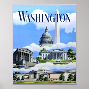 Washington, DC travel poster