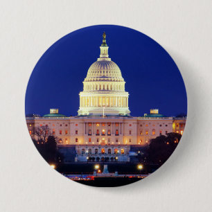 Washington DC United States Capitol at Dusk 7.5 Cm Round Badge