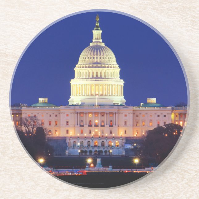 Washington DC United States Capitol at Dusk Coaster (Front)