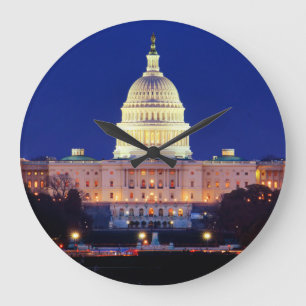 Washington DC United States Capitol at Dusk Large Clock
