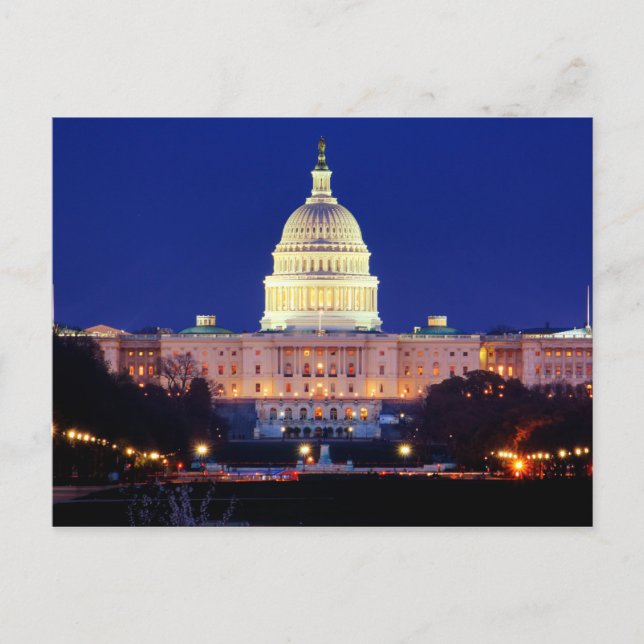 Washington DC United States Capitol at Dusk Postcard (Front)