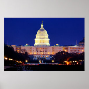 Washington DC United States Capitol at Dusk Poster