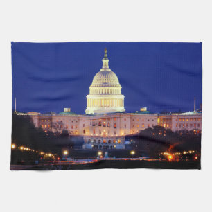 Washington DC United States Capitol at Dusk Tea Towel