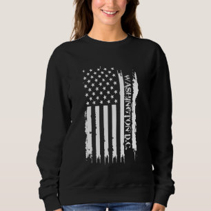 Washington DC United States Distressed w US Flag Sweatshirt