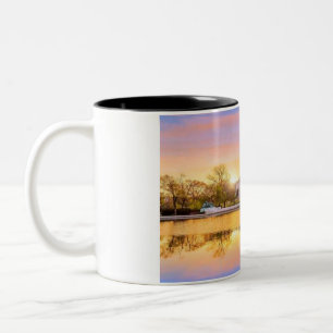 Washington DC US Capitol Building Sunset Reflectio Two-Tone Coffee Mug