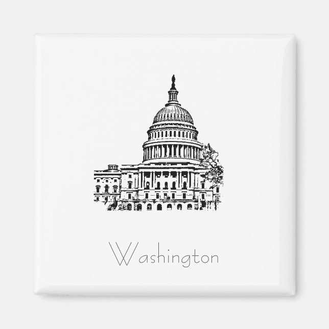 Washington DC USA Capitol Magnet (Front)