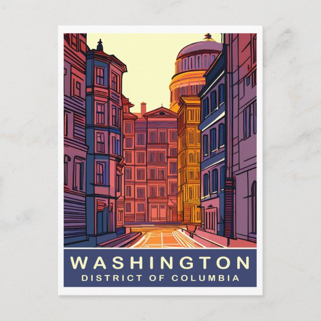 Washington DC, Vibrant Colours, Travel Postcard (Front)