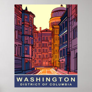 Washington DC, Vibrant Colours, Travel Poster