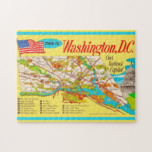 Washington DC Vintage 11x14 Map Puzzle