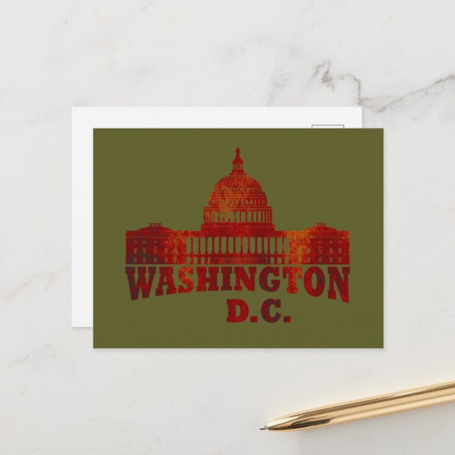 Washington dc vintage holiday postcard (Front/Back In Situ)