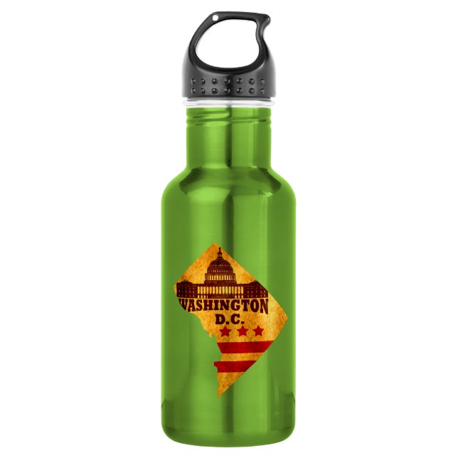 Washington DC vintage map 532 Ml Water Bottle (Front)