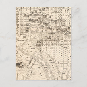Washington DC Vintage Map Postcard