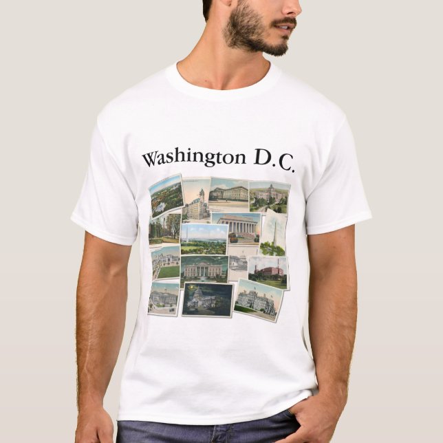 Washington DC: Vintage Postcards Souvenir T-Shirt (Front)