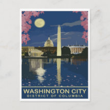Washington DC, Water Reflections by Night, Travel