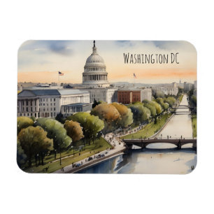 Washington DC watercolor art Magnet