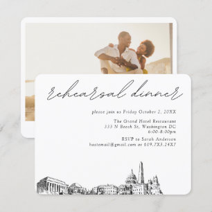 Washington DC Wedding Elegant Rehearsal Dinner Enclosure Card