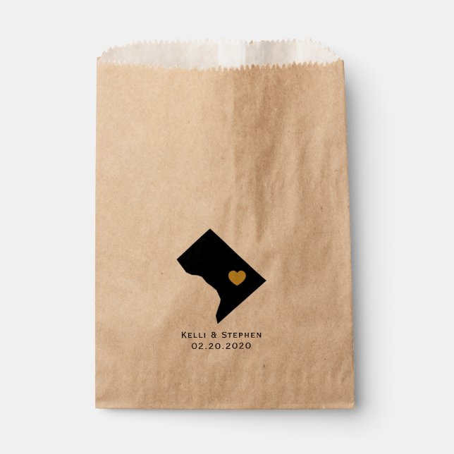 Washington DC Wedding Favour Treat Sacks, Gift Bag (Front)