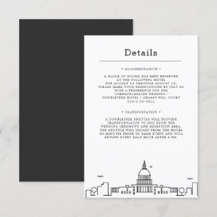 Washington DC Wedding   Guest Details Invitation