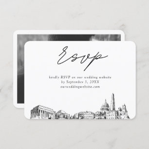 Washington DC Wedding Minimalist Sketch RSVP Enclosure Card