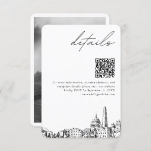Washington DC Wedding Modern Details QR Code Enclosure Card