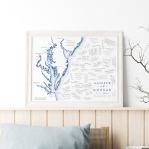 Washington DC Wedding Modern Map Guest Book Poster