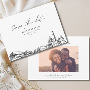 Washington DC Wedding Save the Date Modern Invitation