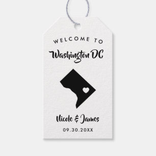 Washington DC Wedding Welcome Bag Tags, Map Gift Tags