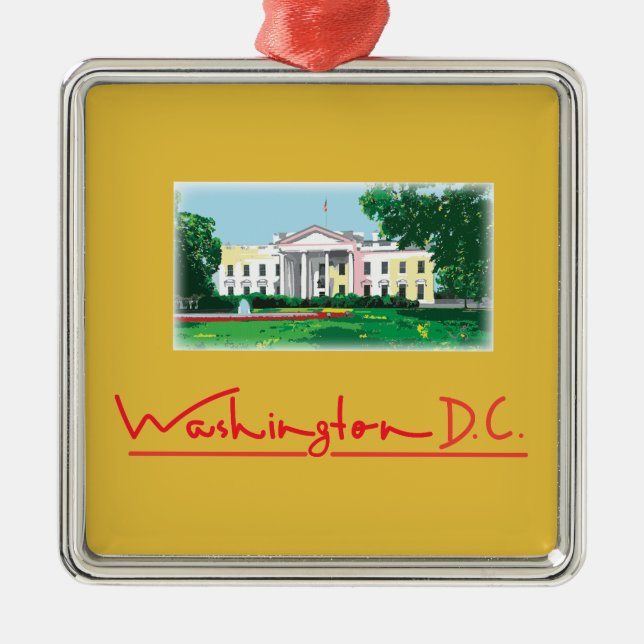 Washington DC - White House Christmas Metal Tree Decoration (Front)