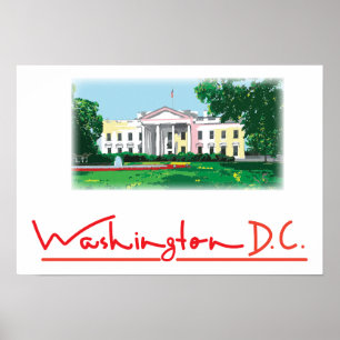 Washington DC - White House digital painting Poster