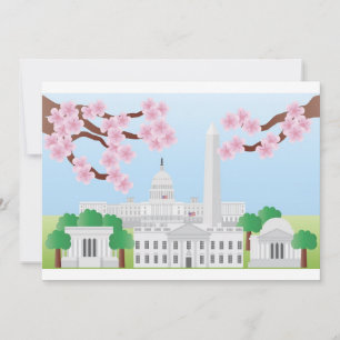Washington DC with Cherry Blossoms Invitation