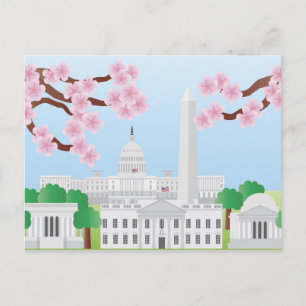 Washington DC with Cherry Blossoms Postcard
