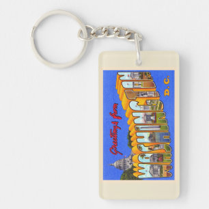 Washington District Columbia Large Letter Postcard Key Ring