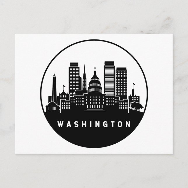 Washington District of Columbia Skyline Postcard (Front)