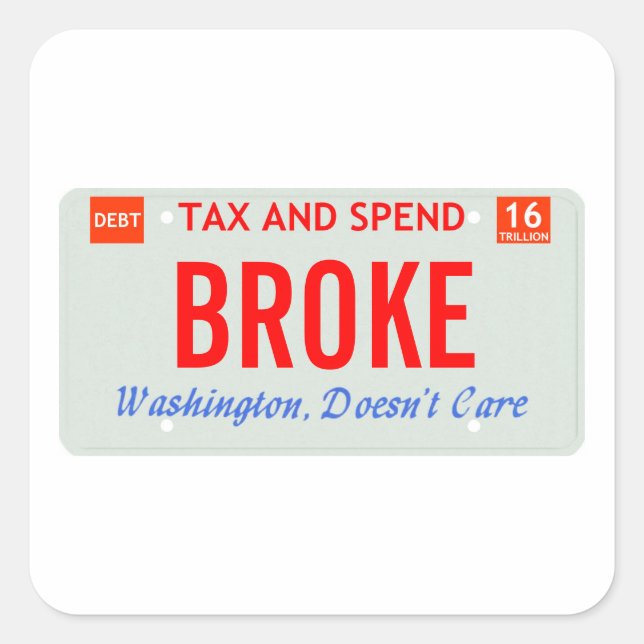 Washington Doesn't Care Square Sticker (Front)