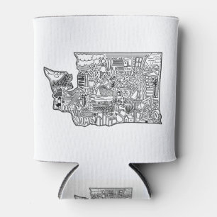 Washington Doodle Can Cooler