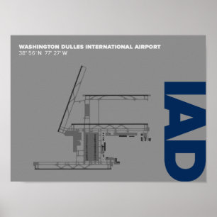 Washington Dulles Airport (IAD) Diagram Poster