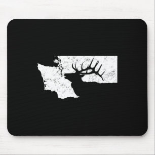 Washington Elk Hunting T Shirt - Bull Elk State Sh Mouse Mat