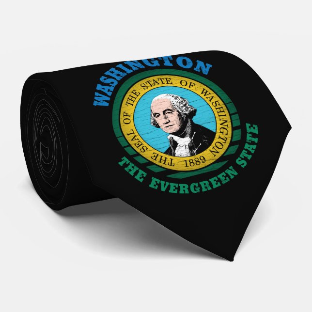 WASHINGTON EVERGREEN STATE FLAG TIE (Rolled)